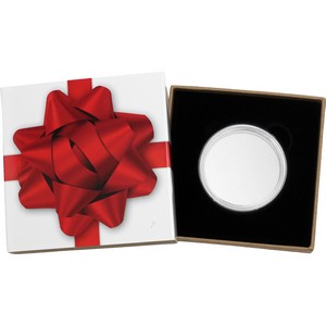 SilverTowne Natural Kraft Paper Gift Box with Red Bow Box Sleeve